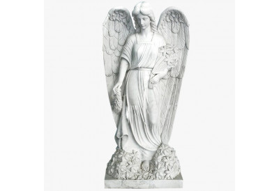 Купить Скульптура из мрамора S_44 Ангел с цветами